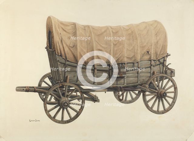 Conestoga Wagon, 1938. Creator: H. Langden Brown.