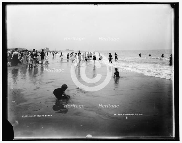 Coney Island beach, between 1901 and 1906. Creator: Unknown.