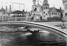 Coney Island, in Luna Park; Wire walkers & the Chute Boat, between c1910 and c1915. Creator: Bain News Service