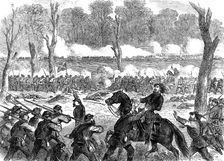 Confederate General Hood wounded at the battle of Chickamauga, American Civil War, 1863