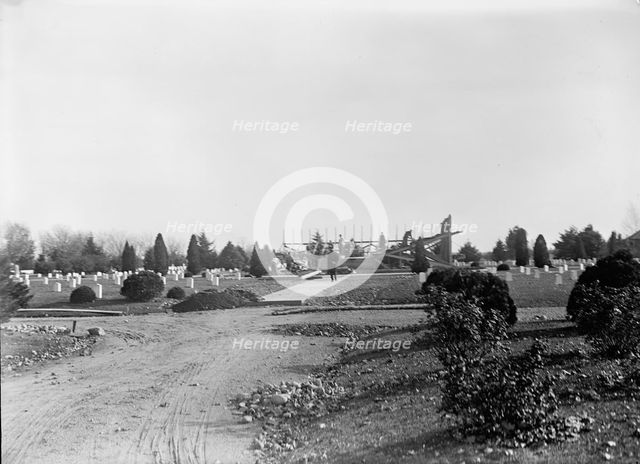 Confederate Monument, Arlington National Cemetery - 'Confederate Ground,' with Foundations..., 1912. Creator: Harris & Ewing.