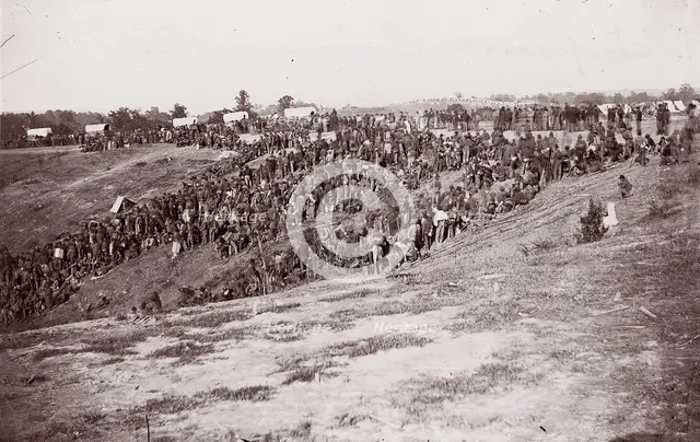 Confederate Prisoners at Belle Plain, 1863. Creator: Tim O'Sullivan.
