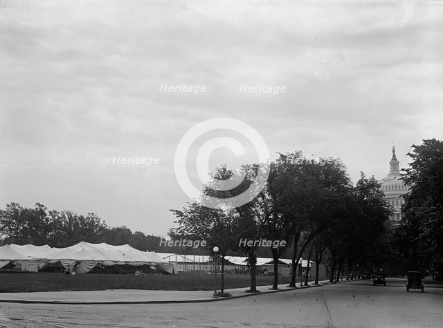 Confederate Reunion - Tents For Confederates, New Jersey Ave. And C Street, S.W., 1917. Creator: Harris & Ewing.