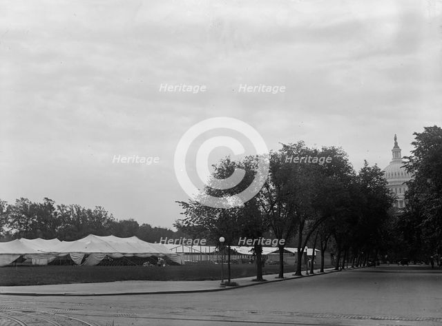 Confederate Reunion - Tents For Confederates, New Jersey Ave. And C Street, S.W., 1917. Creator: Harris & Ewing.
