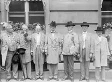 Confederate Reunion - The Commander In Chief, General Harrison And Staff; Generals Mickey..., 1917. Creator: Harris & Ewing