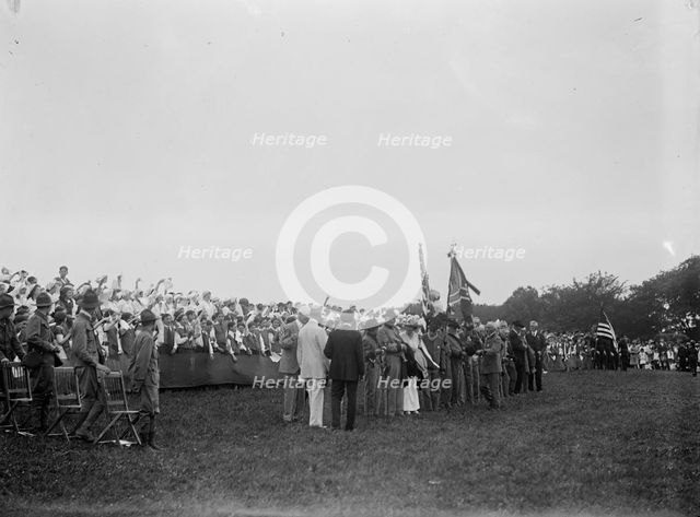 Confederate Reunion - Colors On Mall, 1917. Creator: Harris & Ewing.