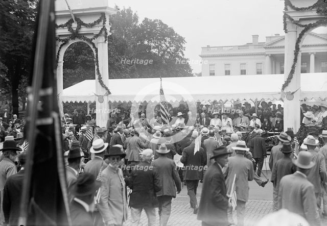 Confederate Reunion - President And Mrs. Wilson; Marshall, Etc. Reviewing Parade From Stand..., 1917 Creator: Harris & Ewing.