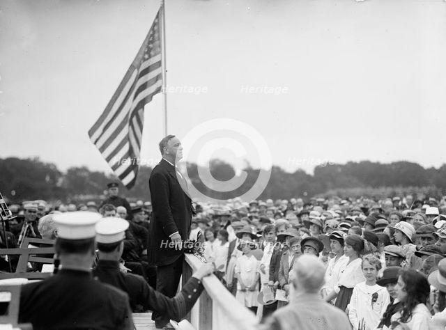 Confederate Reunion - Secretary Daniels Speaking On Registration Day, 1917. Creator: Harris & Ewing.