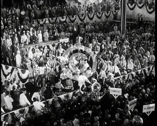 Conference Hall Full of People Attending the Democratic Convention in Chicago, 1932. Creator: British Pathe Ltd.
