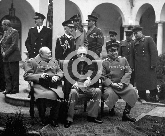 Conference of the Allied leaders, Yalta, Crimea, USSR, February 1945. Artist: Anon