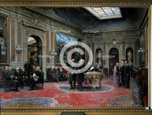 Conference of the Senate in March 1904' Oil by Asterio Mañanos.