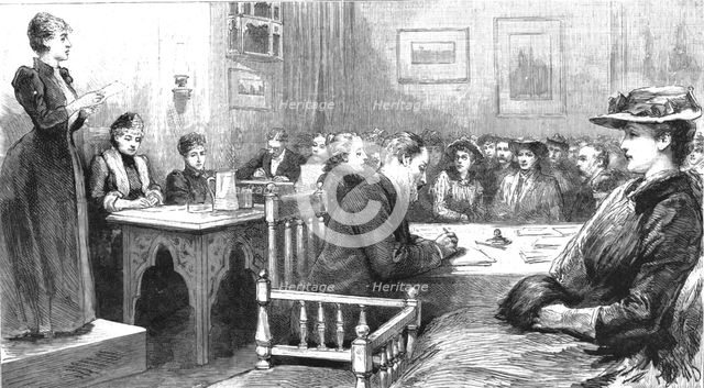 ''Conference of the Women's Franchise League in Russell Square', 1891. Creator: Unknown.