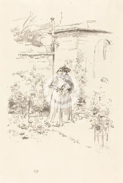 Confidences in the Garden, 1894. Creator: James Abbott McNeill Whistler.