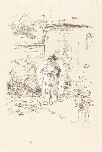 Confidences in the Garden, 1894. Creator: James Abbott McNeill Whistler.