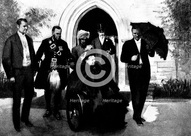 Confirmation of Princess Alice of Albany at St. George's Church, Cannes: The Queen leaving..., 1898. Creator: Unknown.