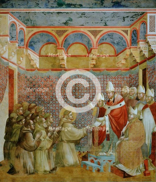 Confirmation of the Rule by Innocent III. (from Legend of Saint Francis), 1295-1300. Creator: Giotto di Bondone (1266-1377).