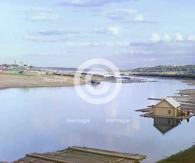 Confluence of the Kostroma River with the Volga, 1910. Creator: Sergey Mikhaylovich Prokudin-Gorsky.
