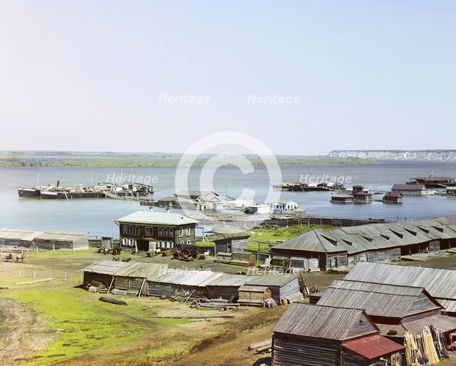 Confluence of the Irtysh and Tobol rivers, Tobolsk, 1912. Creator: Sergey Mikhaylovich Prokudin-Gorsky.