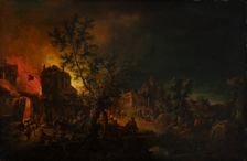 Conflagration at Night, 1762-1769. Creator: Johann Georg Trautmann