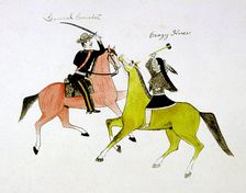 Conflict between General George Custer (1839-1876) and Crazy Horse, Sioux (Dakota) Indian. Artist: Kills Two