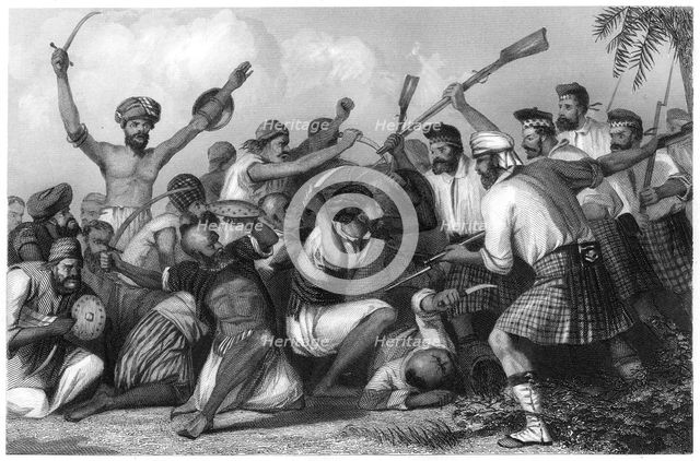 'Conflict with the Ghazees before Bareilly, 6 May 1858', (c1860). Artist: Unknown