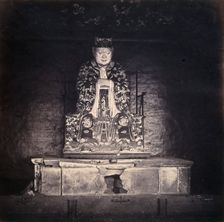 Confucius: a statue; Canton, China, 1860. Creator: Felice Beato