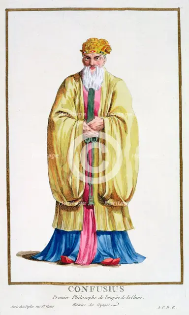 Confucius, ancient Chinese philosopher, (1780). Creator: Pierre Duflos.
