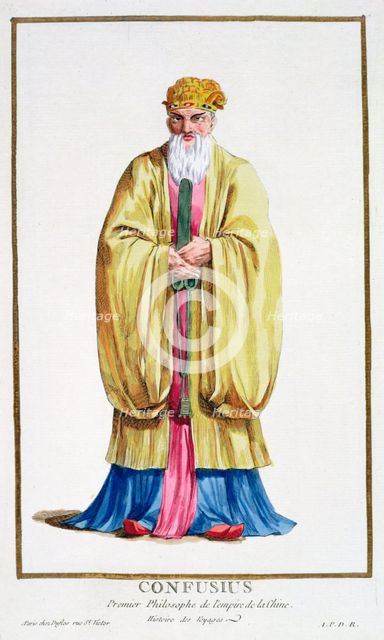 Confucius, ancient Chinese philosopher, (1780). Creator: Pierre Duflos.