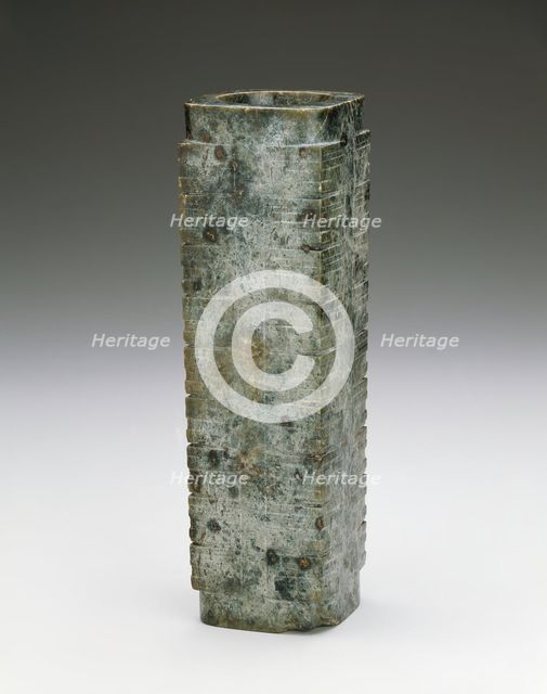 Cong, Neolithic period (ca.8000-2000 BC), Liangzhu Culture, ca. 3000-2000 B.C. Creator: Unknown.