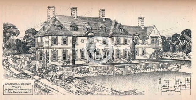 'Conkwell Grange, Wilts. E. Guy Dawber, Architect', c1907. Artist: Edward Guy Dawber.