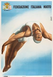 CONI - Federazione Italiana Nuoto, 1936. Creator: Boccasile, Gino (1901-1952)