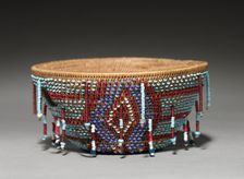 Conical Beaded Basket, c 1875- 1925. Creator: Unknown