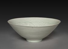 Conical Bowl with Carved Babies and Floral Motif, 960-1279. Creator: Unknown