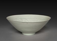 Conical Bowl with Carved Babies and Floral Motif, 960-1279. Creator: Unknown