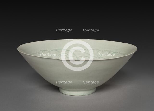 Conical Bowl with Carved Babies and Floral Motif, 960-1279. Creator: Unknown.