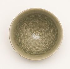 Conical Bowl with Interior of Fish Swimming amid Waves Encircling..., Jin dynasty, 12th century. Creator: Unknown