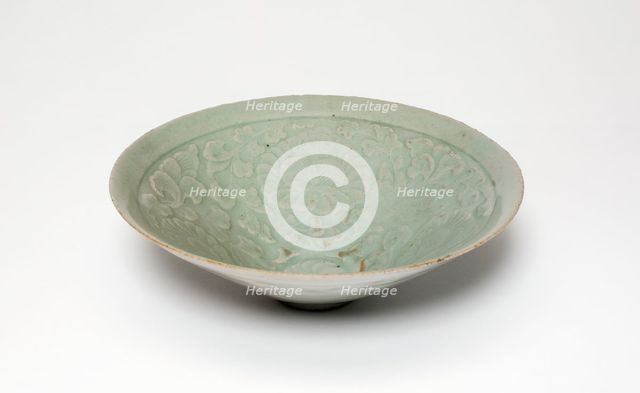 Conical Bowl with Peony Flowers, North Korea, Goryeo dynasty (918-1392), early 12th century. Creator: Unknown.