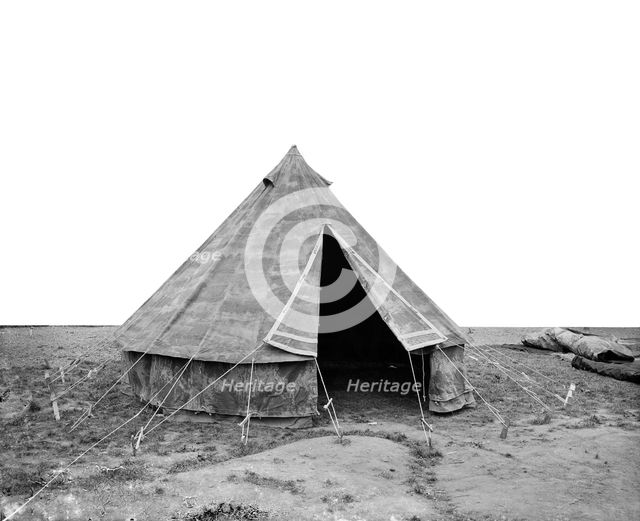 Conical canvas tent, Waring & Gllow factory, White City, London, August 1916. Artist: Adolph Augustus Boucher.