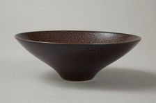 Conical Cizhou-type bowl with spotted iron-rust décor, 1980s. Creator: Unknown