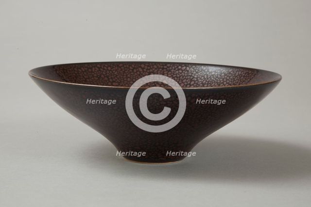 Conical Cizhou-type bowl with spotted iron-rust décor, 1980s. Creator: Unknown.