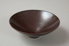 Conical Cizhou-type bowl with spotted iron-rust décor, 1980s. Creator: Unknown