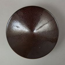 Conical Cizhou-type bowl with spotted iron-rust décor, 1980s. Creator: Unknown