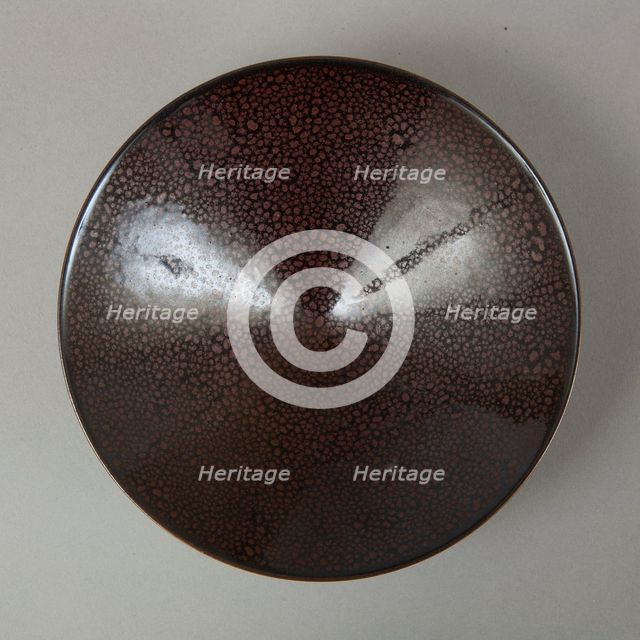 Conical Cizhou-type bowl with spotted iron-rust décor, 1980s. Creator: Unknown.