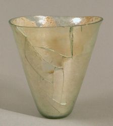 Conical Glass Beaker, Frankish, 4th-5th century. Creator: Unknown