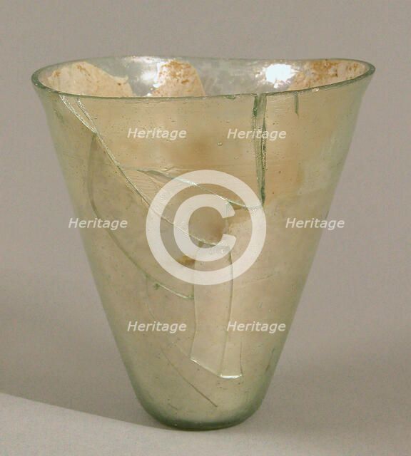 Conical Glass Beaker, Frankish, 4th-5th century. Creator: Unknown.