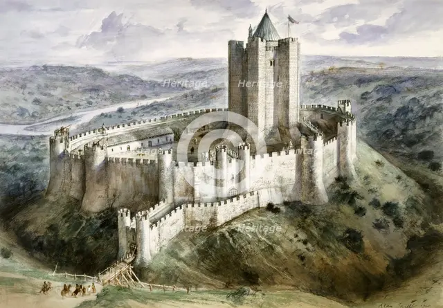 Conisbrough Castle, 13th century, (c1960s). Artist: Alan Ernest Sorrell.