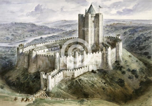Conisbrough Castle, 13th century, (c1960s). Artist: Alan Ernest Sorrell.