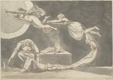 Conjuration scene with a witch at the altar, 1779. Creator: Füssli (Fuseli), Johann Heinrich (1741-1825)