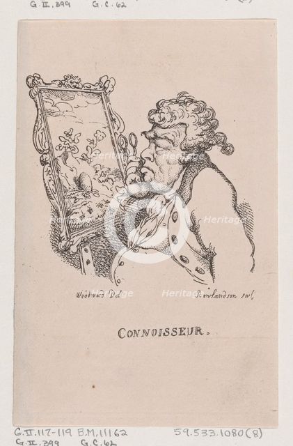Connoisseur, April 1808., April 1808. Creator: Thomas Rowlandson.