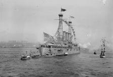 CONNECTICUT U.S.N. saluting MAYFLOWER, 1914. Creator: Bain News Service